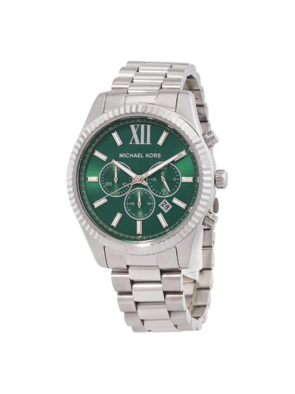 NWT Michael Kors Lexington Chronograph Quartz Green Dial Men's Watch